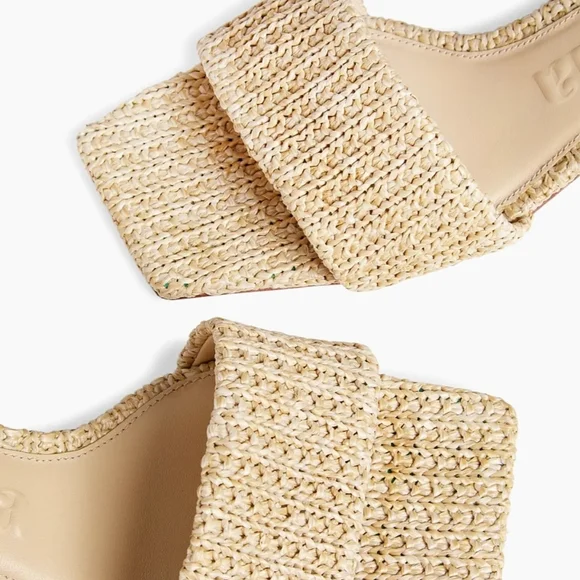 cult gaia Natural Raffia Slide Mules in Beige Size 38 - 8US - Picture 5 of 13